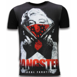 Local Fanatic Gangster marilyn digital rhinestone t-shirt