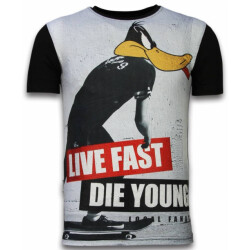 Local Fanatic Duck live fast digital rhinestone t-shirt