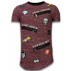 Local Fanatic Longfit asymmetric embroidery t-shirt patches