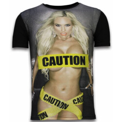 Local Fanatic Caution digital rhinestone t-shirt