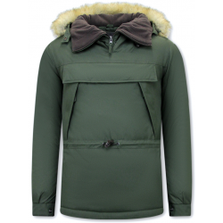 Beluomo Anorak winterjas met bontkraag