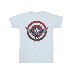 Li-cense Marvel heren falcon and the winter soldier captain america shield pose t-shirt