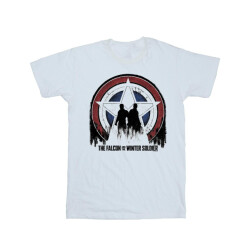 Li-cense Marvel heren the falcon en the winter soldier ster silhouetten t-shirt