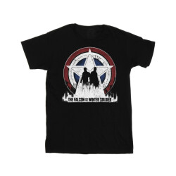 Li-cense Marvel heren the falcon en the winter soldier ster silhouetten t-shirt