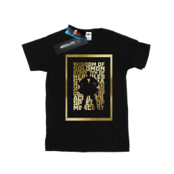 Li-cense Dc comics meisjes shazam goud tekst katoenen t-shirt