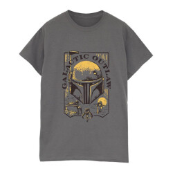 Li-cense Star wars: the book of boba fett heren galactic outlaw distress t-shirt