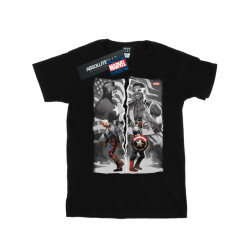 Li-cense Marvel heren falcon en captain america split t-shirt