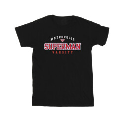 Li-cense Dc comics meisjes superman metropolis varsity t-shirt in katoen