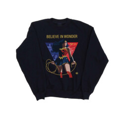 Li-cense Dc comics dames wonder woman 80th anniversary believe in wonder pose sweatshirt
