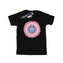 Li-cense Marvel heren captain america bloemen schild t-shirt