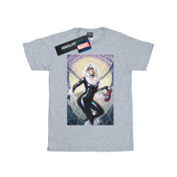 Li-cense Marvel meisjes zwart kat kunstwerk katoenen t-shirt