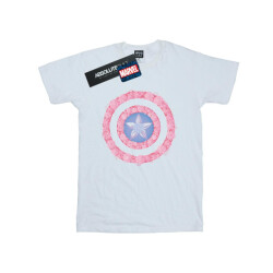 Li-cense Marvel heren captain america bloemen schild t-shirt