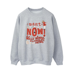 Li-cense Willy wonka dames verruca salt i want it now sweatshirt