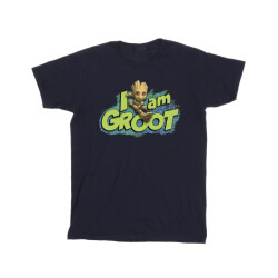 Li-cense Marvel heren guardians of the galaxy ik ben groot springen t-shirt