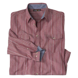 Atlas For Men Heren gestreept poplin overhemd