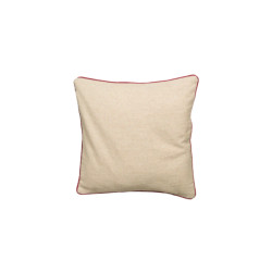 Sia Deco Housse de coussin arris bicolore beige ganse