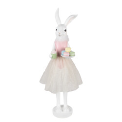 Clayre & Eef Decoratie beeld konijn 76 cm kunststof macarons