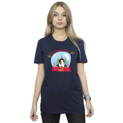 Li-cense Elf dames kerstmis snowglobe katoenen vriendje t-shirt