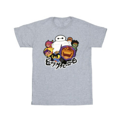 Li-cense Disney meisjes big hero 6 baymax groep manga katoenen t-shirt