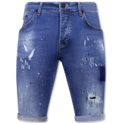 Local Fanatic Korte broek skinny met verfspatten 1031