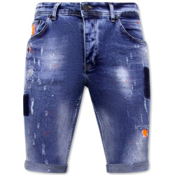 Local Fanatic Korte skinny broek met verfspatten 1008