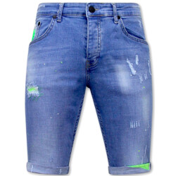 Local Fanatic Skinny korte broek met verfspatten 1027