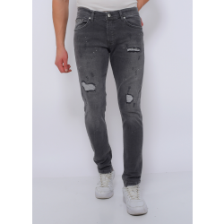 True Rise Slim fit jeans met scheuren dc