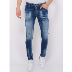 Local Fanatic Paint splash ripped jeans slim fit