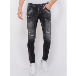 Local Fanatic Destroyed jeans with paint splatter slim fit