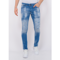 Local Fanatic Blue ripped skaterjeans slim fit