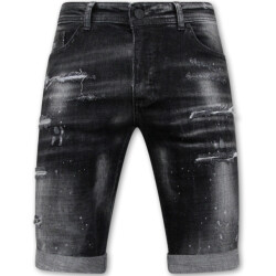 Local Fanatic Paint splatter destroy shorts stonewash slim fit