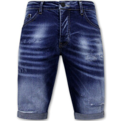 Local Fanatic Blue ripped shorts slim fit