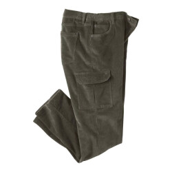 Atlas For Men Heren corduroy cargo broek met elastische taille