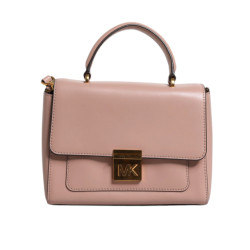 Michael Kors Pink leather logo plaque crossbody mindy tas