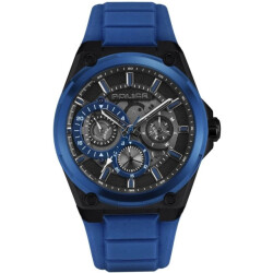 Police Blauwe siliconen horloge met multi dial