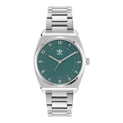 Adidas Rvs horloge met groene wijzerplaat 38mm