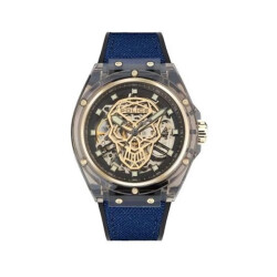 Police Siliconen horloge met transparante kast 44mm
