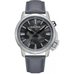 Police Leren horloge met stijlvolle zwart wijzerplaat