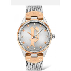 Police Rvs horloge met quartz mechanisme en mineralen glas