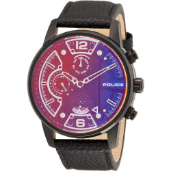 Police Leren horloge met portemonnee set 45mm