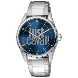 Just Cavalli  Herenhorloge met stijlvolle blauwe wijzerplaat