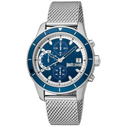 Just Cavalli  Herenhorloge met blauw stalen kast