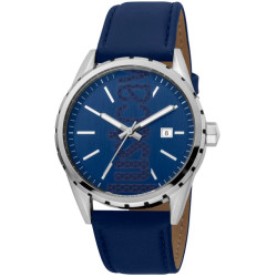 Just Cavalli  Multicolor herenhorloge met blauw leren band