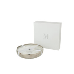 J-Line geurkaars m-chic metaal zilver large-44u 31x31x10cm