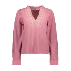 Only Onlemma ls detail v-neck top wvn cs fuchsia