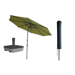 Kopu ® valencia parasol rond 300 cm met beschermhoes en voet olijf