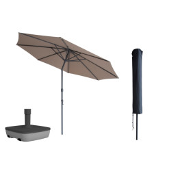 Kopu ® valencia parasol rond 300 cm met beschermhoes en voet taupe