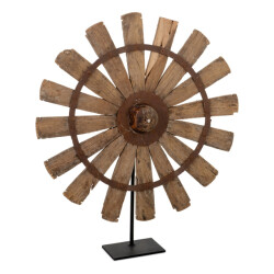 Benoa Sculptuur charkha (set of 2)