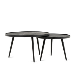 Benoa Salontafel rond zwart set van 2