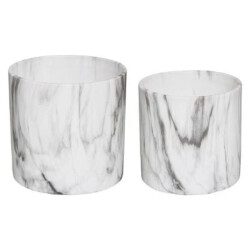 Casa di Elturo Set van 2 bloempot marble